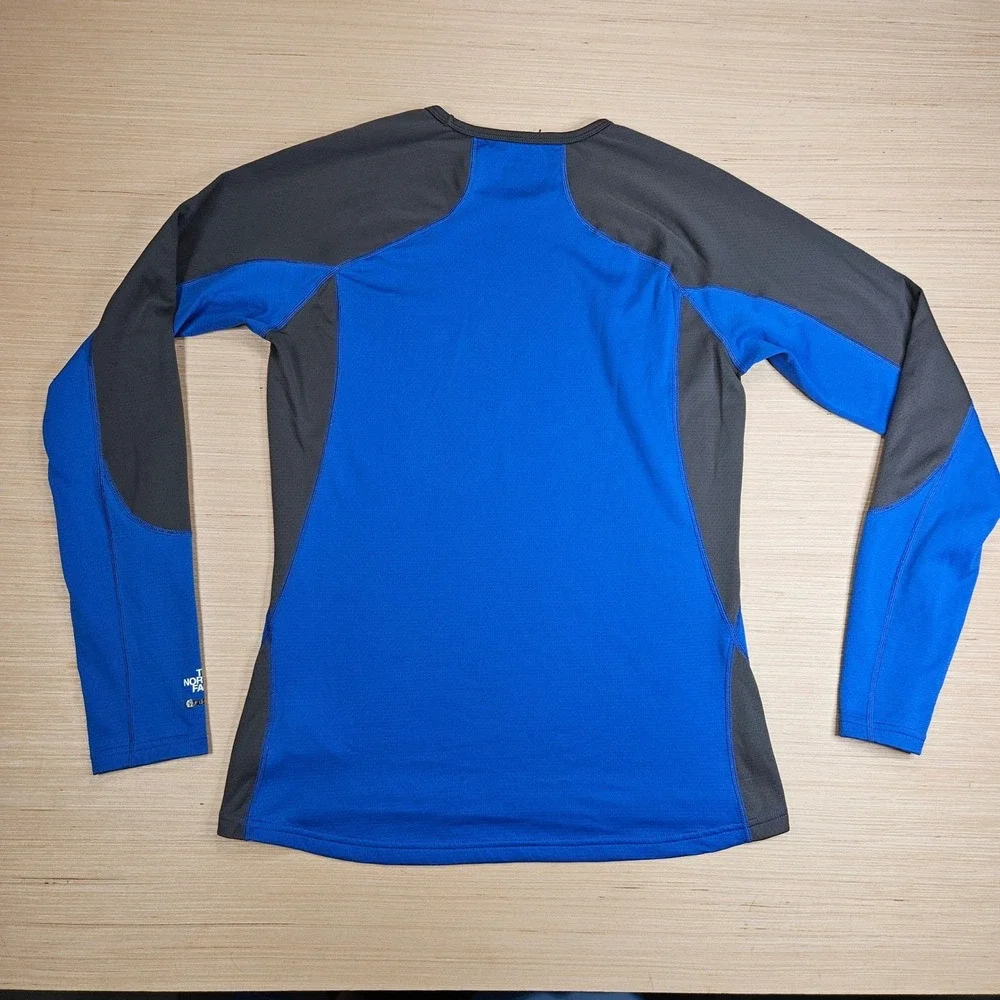 The North Face FlashDry Base Layer Shirt Mens M Blue Long Sleeve Hiking Active